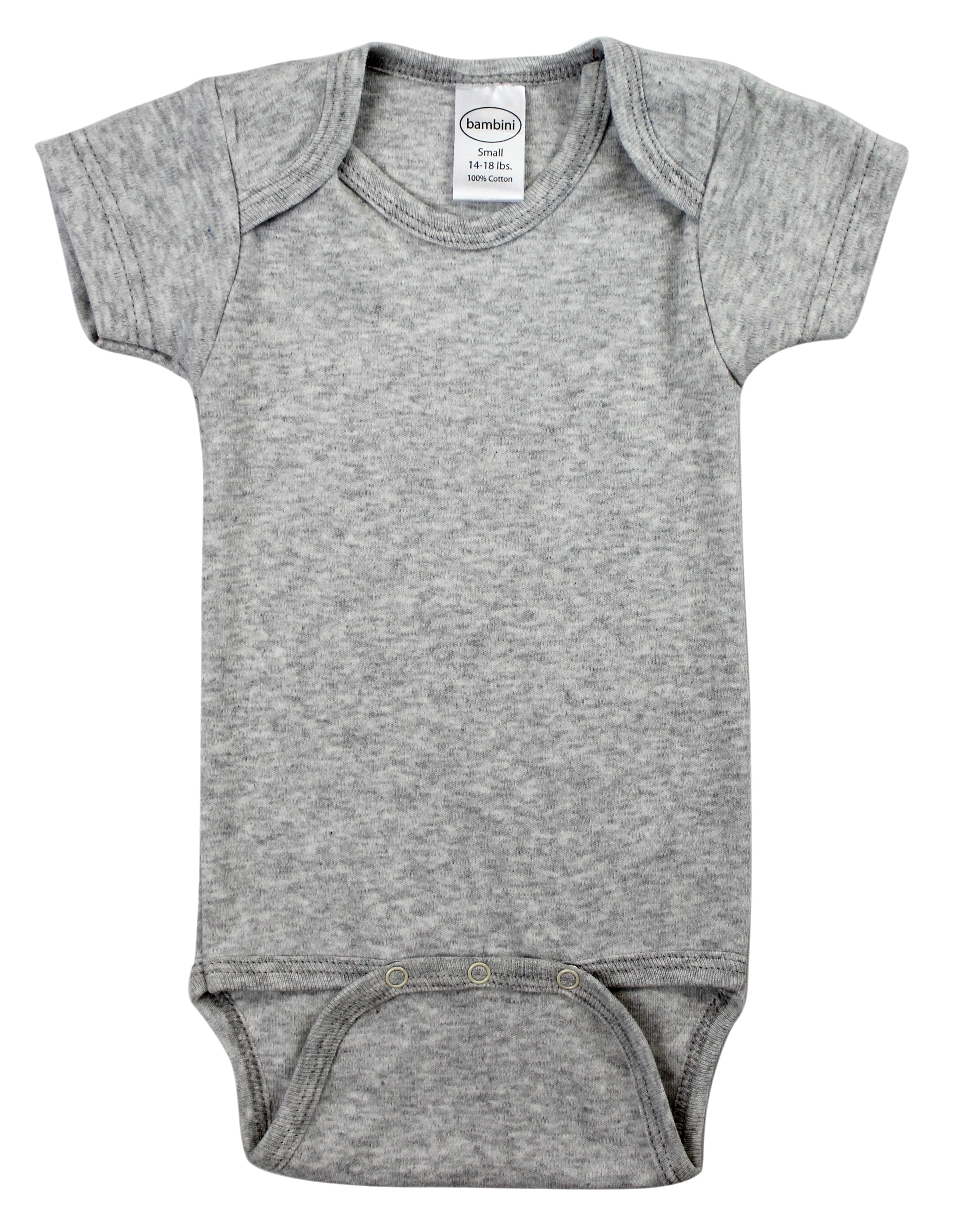 Ls-0171 Interlock Short Sleeve Bodysuit, Gray - Newborn