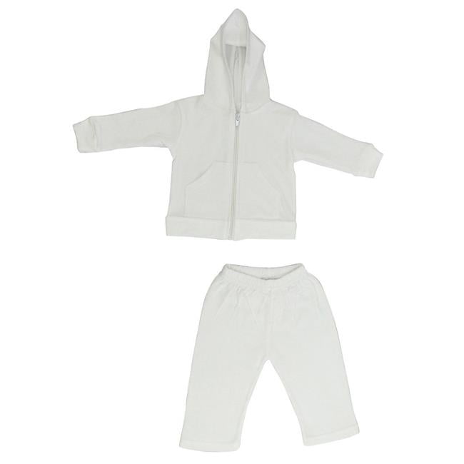 Interlock Sweat Pants & Hoodie Set, White - Newborn
