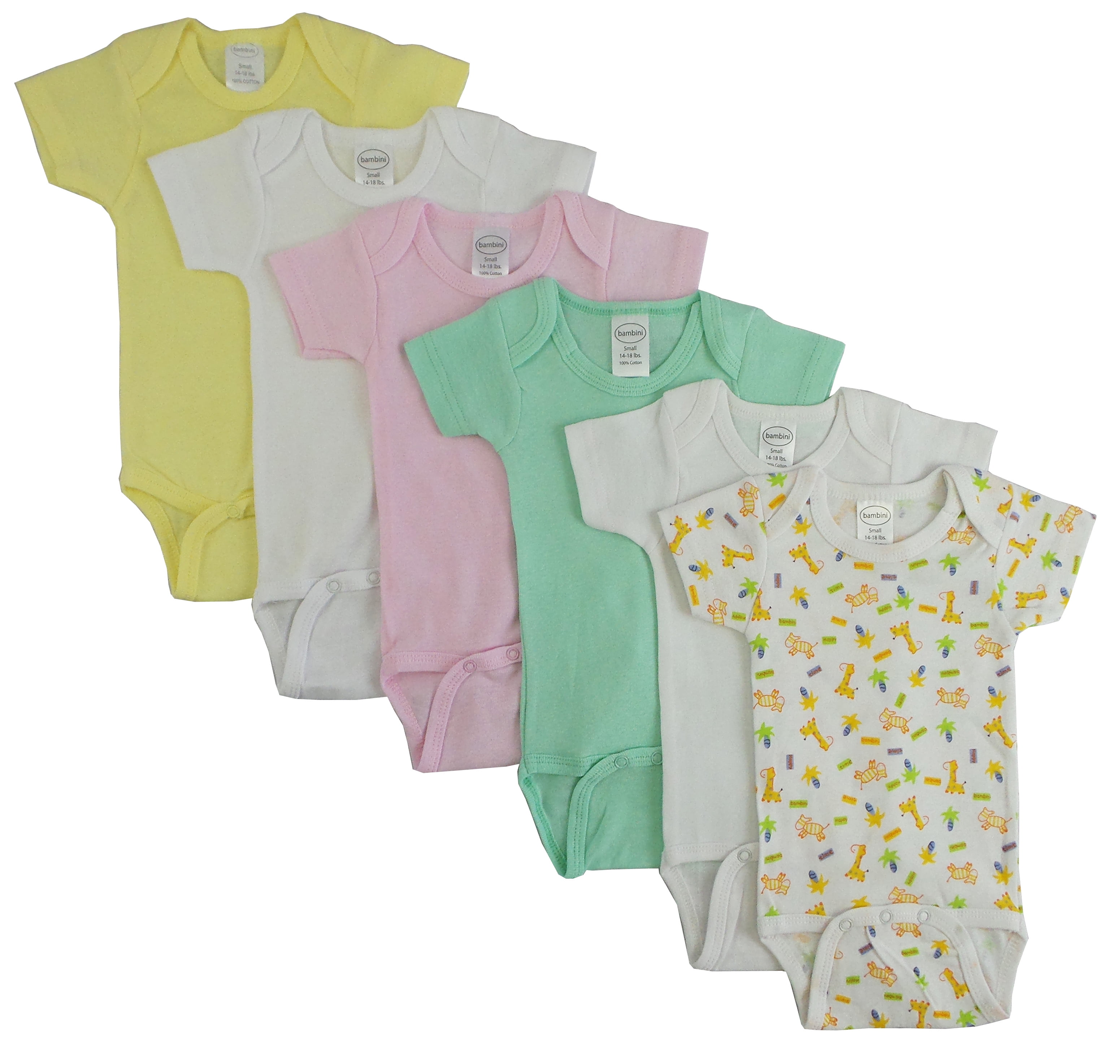 Cs-003nb-004nb Pastel Girls Short Sleeve With Printed, Assorted - Newborn