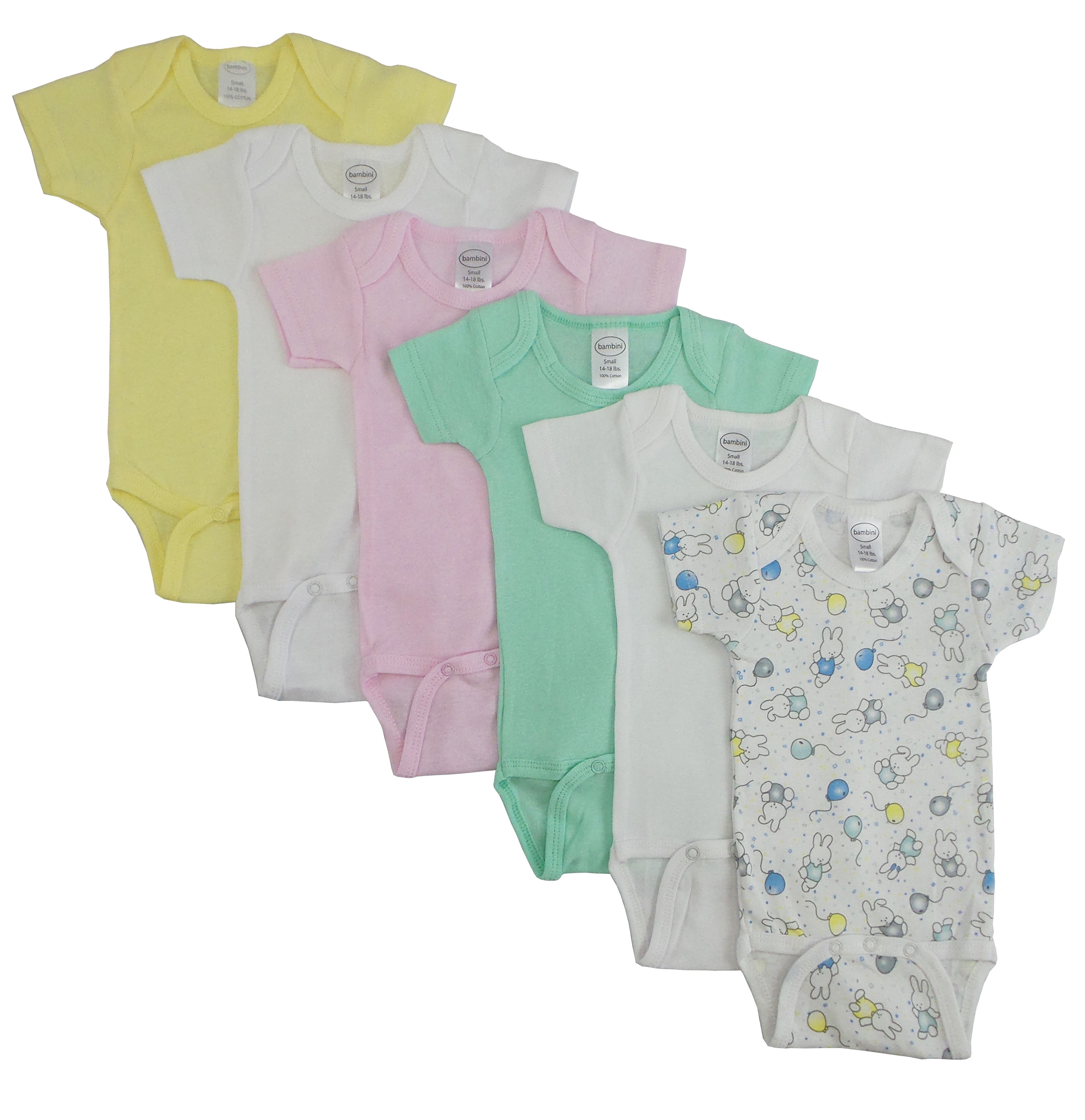 Cs-003nb-005nb Pastel Girls Short Sleeve, Assorted With Printed - Newborn