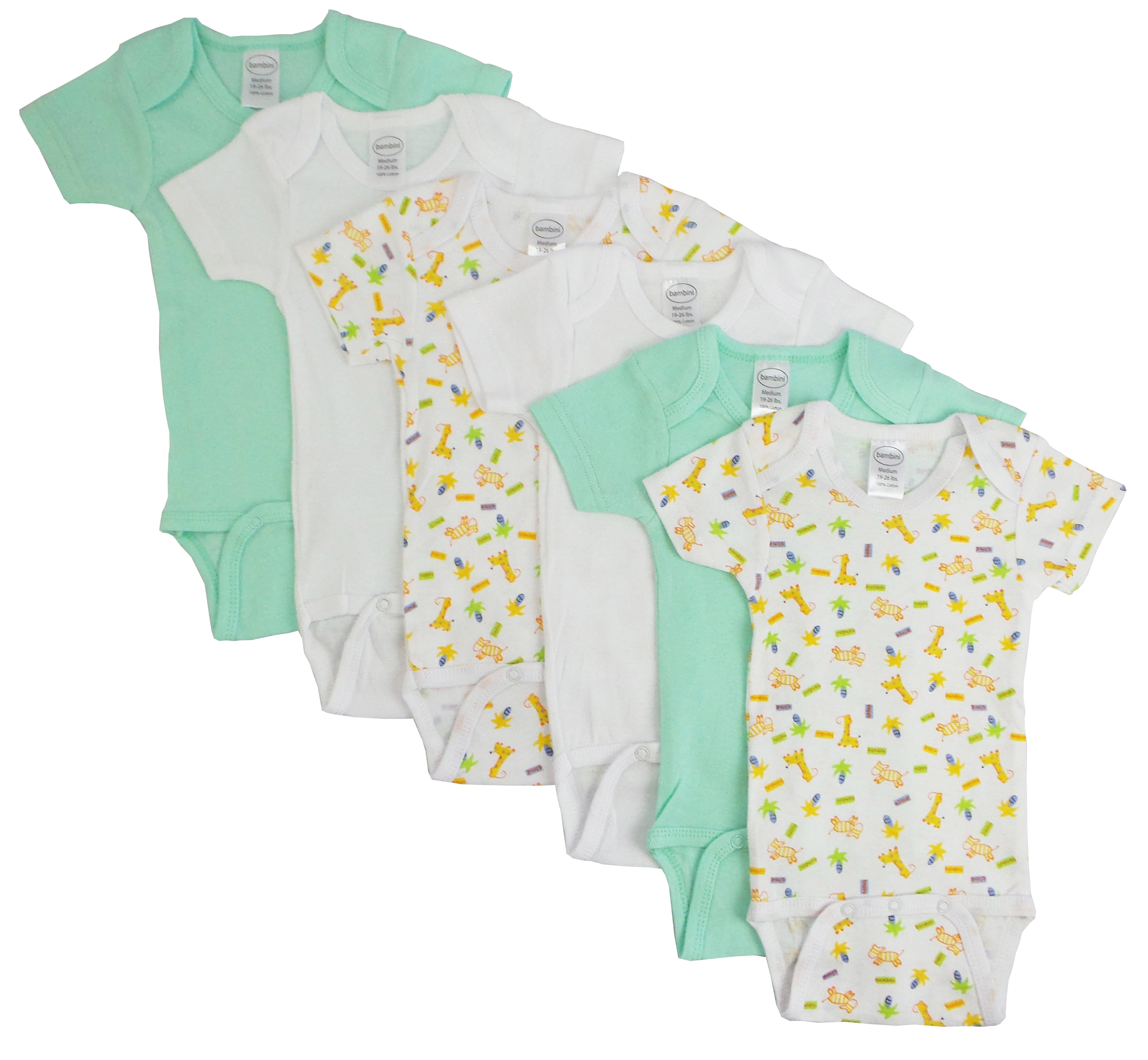 Cs-004p-004p Boys Short Sleeve With Printed, White & Green - Newborn