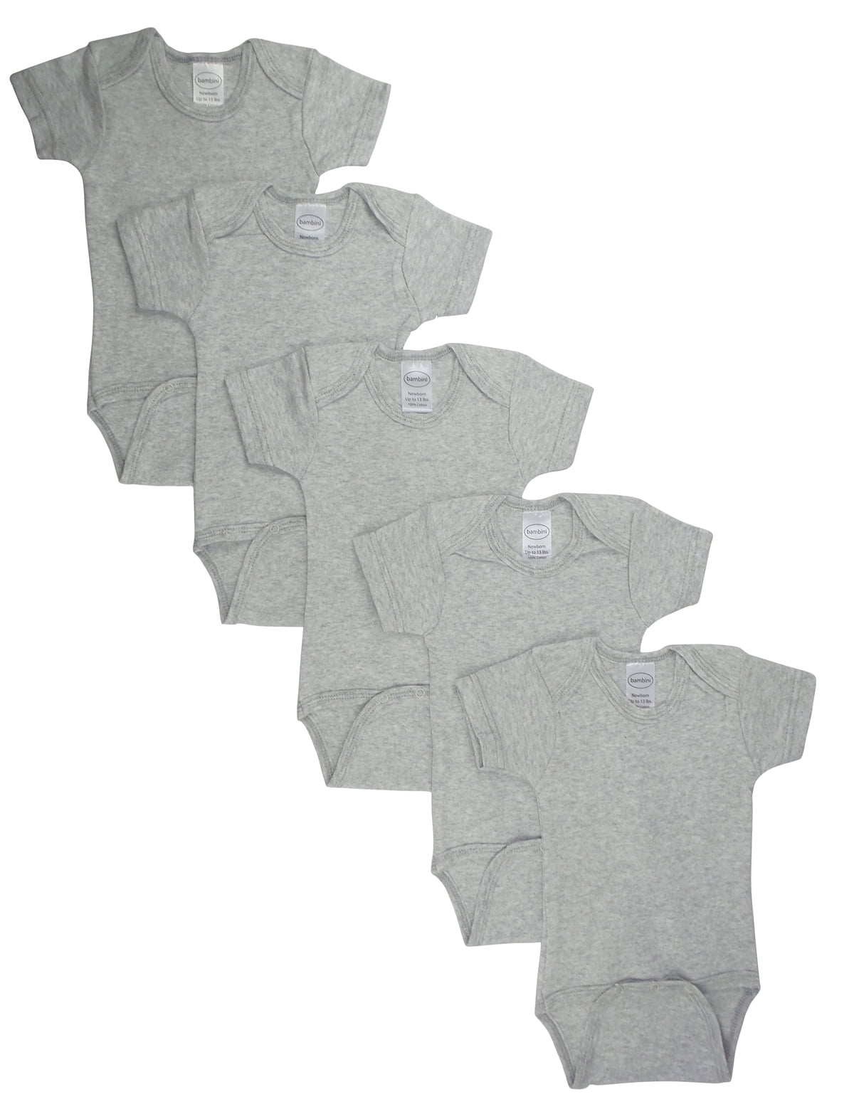 Ls-0176 Bodysuit, Gray - Small - Pack Of 3