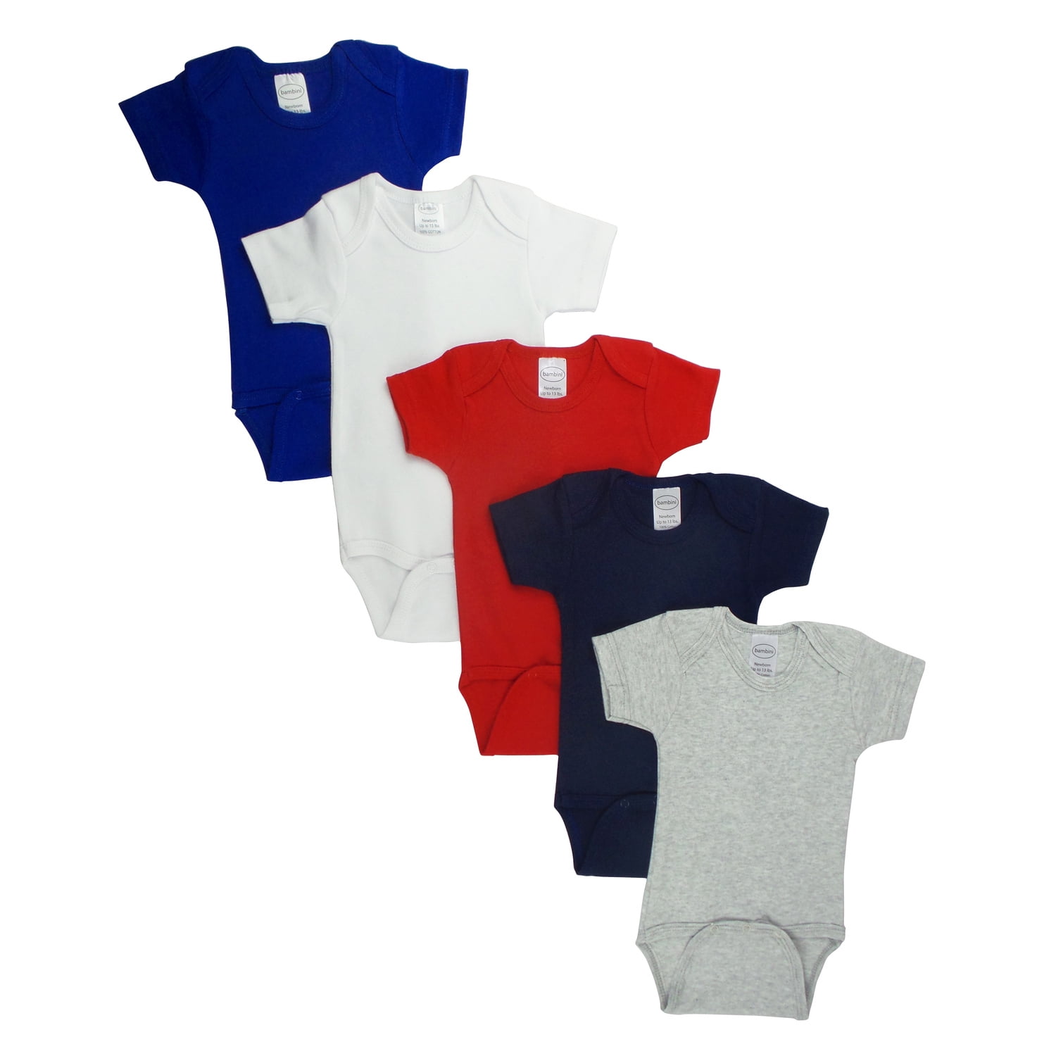 Ls-0201 Short Sleeve Bodysuit - Red, Newborn - Pack Of 5