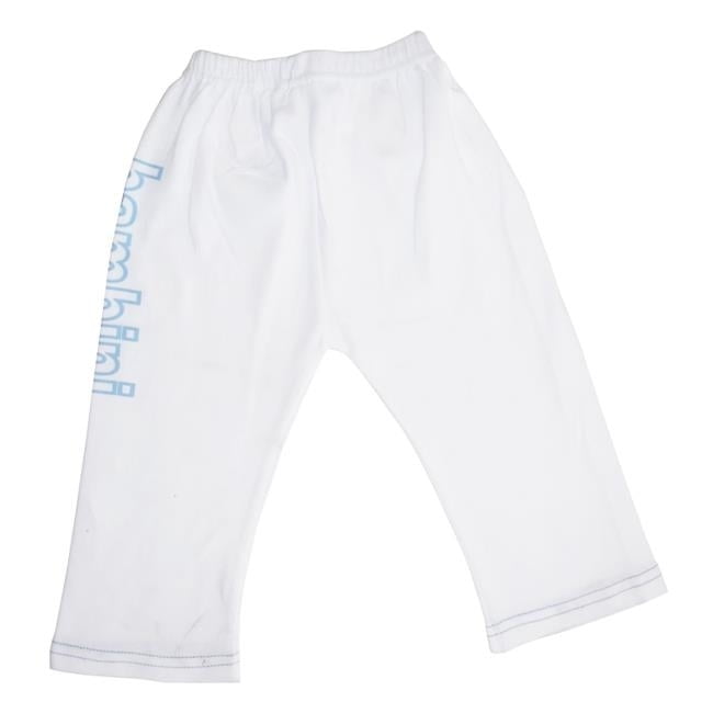 Ls-0208 Boys Pants With Print, White & Blue - Small