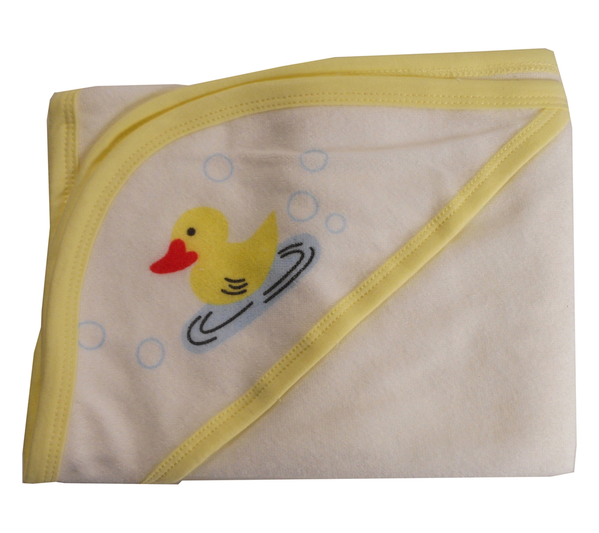 021sy Hooded Towel With Binding And Screen Prints, Yellow