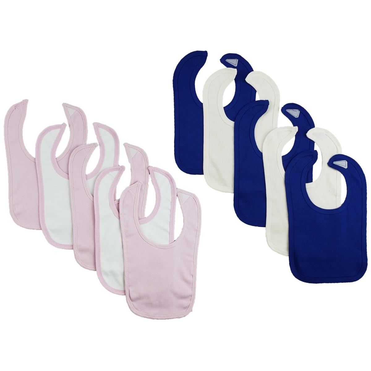CS-0151 12.25 x 7.5 in. Baby Bibs, White & Pink - One Size - 10 per Pack