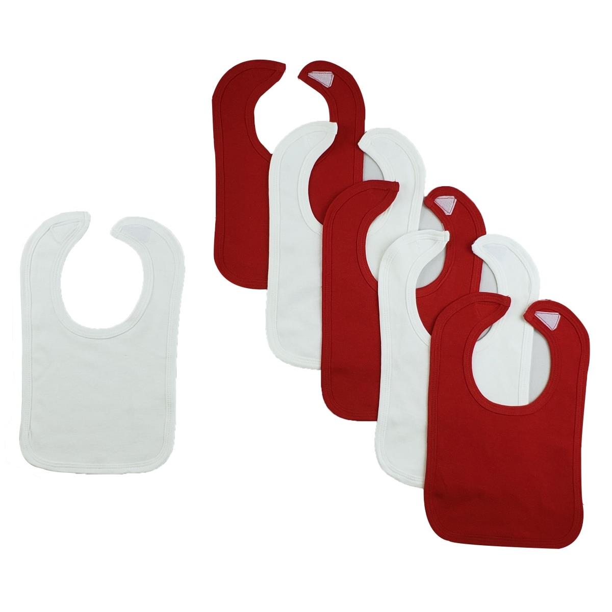 CS-0159 12.25 x 7.5 in. Baby Bibs, Red & White - One Size - 6 per Pack