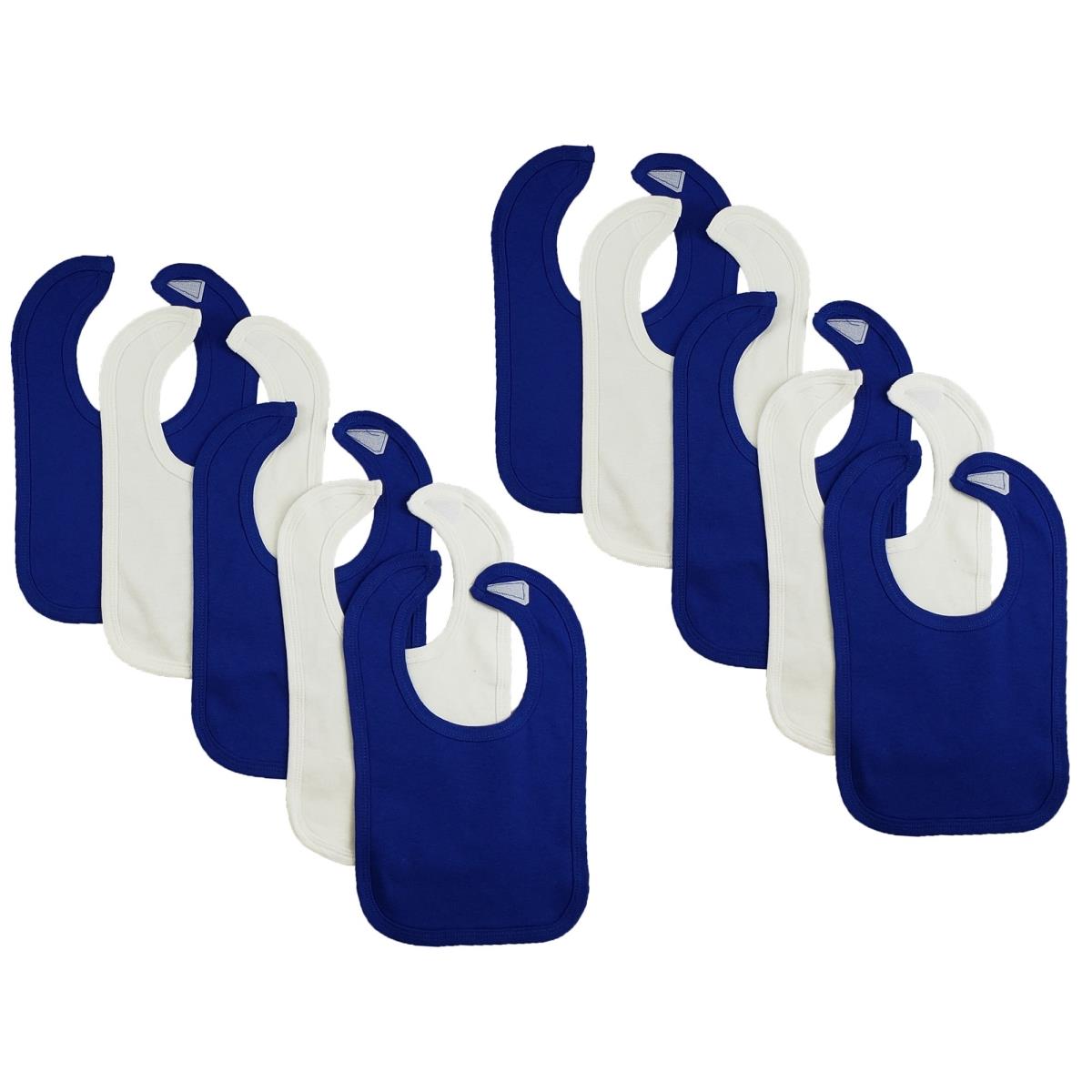 CS-0166 12.25 x 7.5 in. Baby Bibs, Blue & White - One Size - 10 per Pack