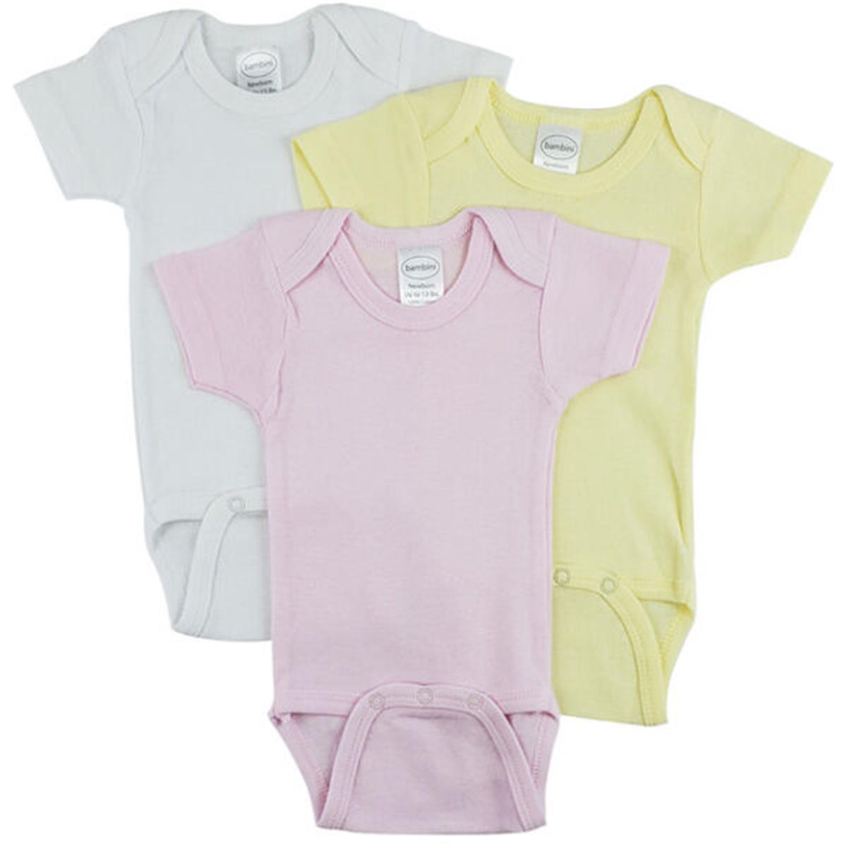 CS-0261NB Short Sleeve One Piece, White - Newborn