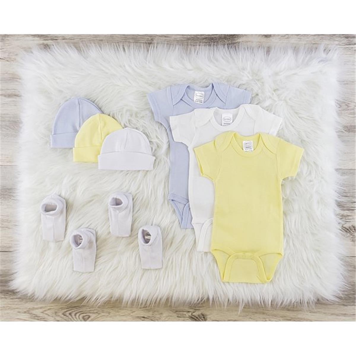 LS-0585NB Layette Baby Clothes Set - White, Blue & Yellow - Newborn