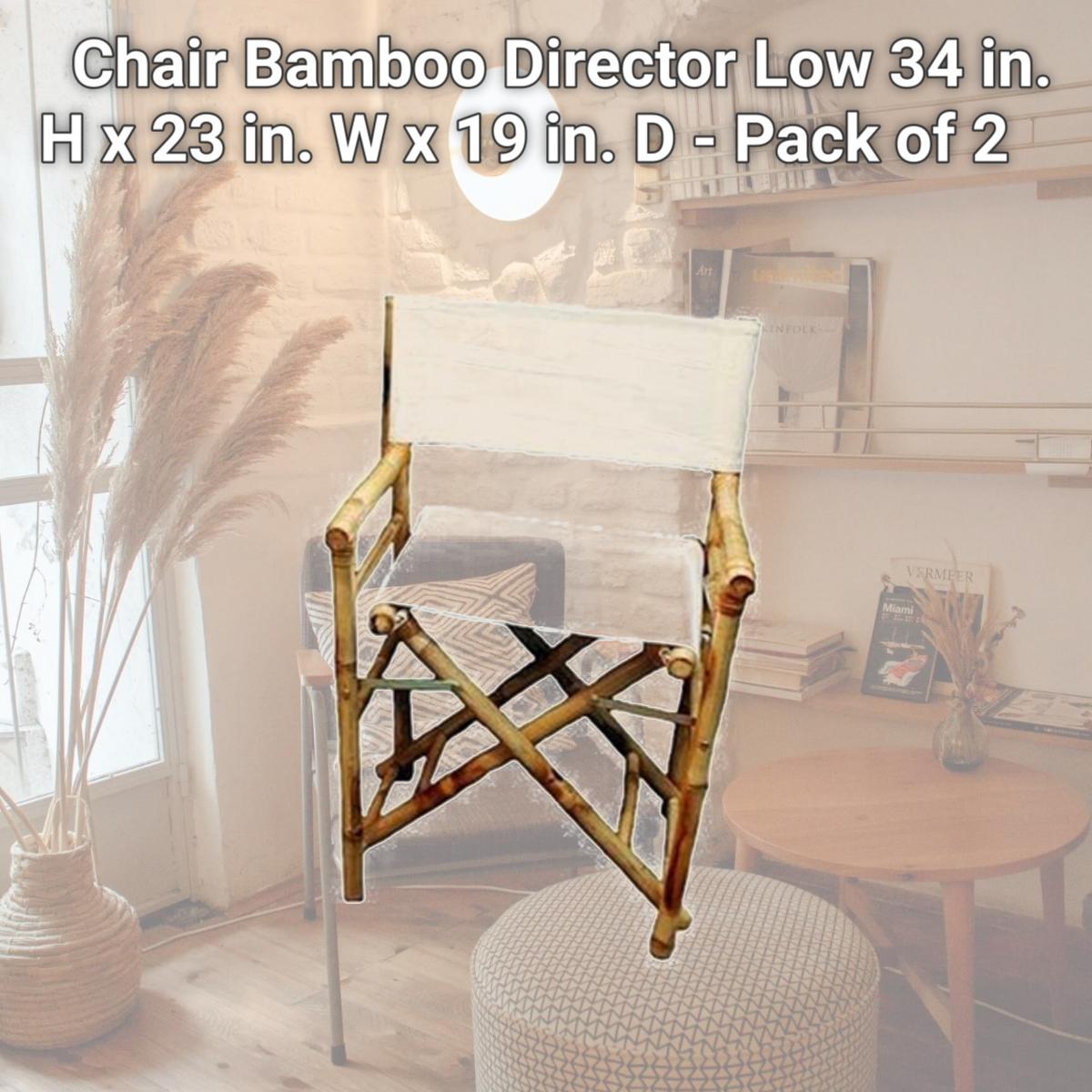 Picture of Bamboo Fifty Four 5113 Chair Bamboo Director Low 34 in. H x 23 in. W x 19 in. D - Pack of 2