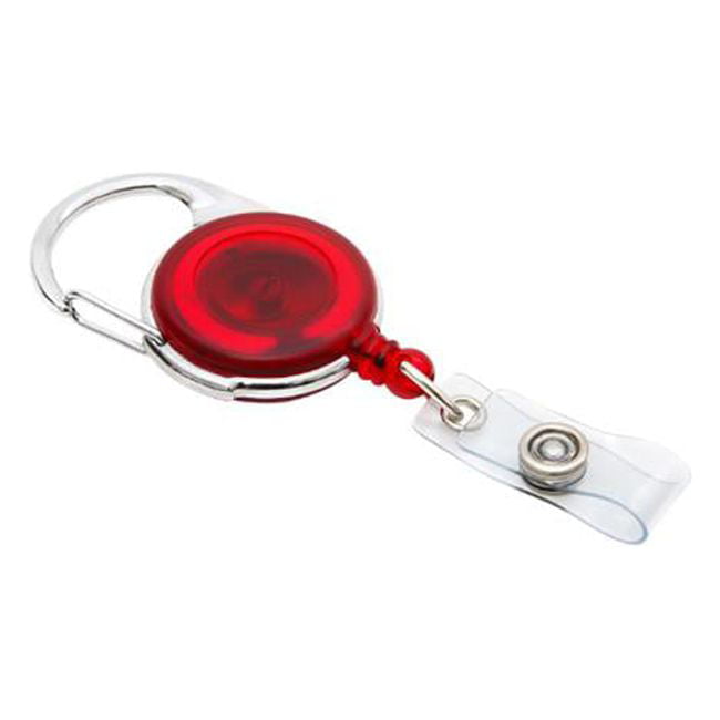 Quick Clip Id Badge Reels Round Strap Red (68752)