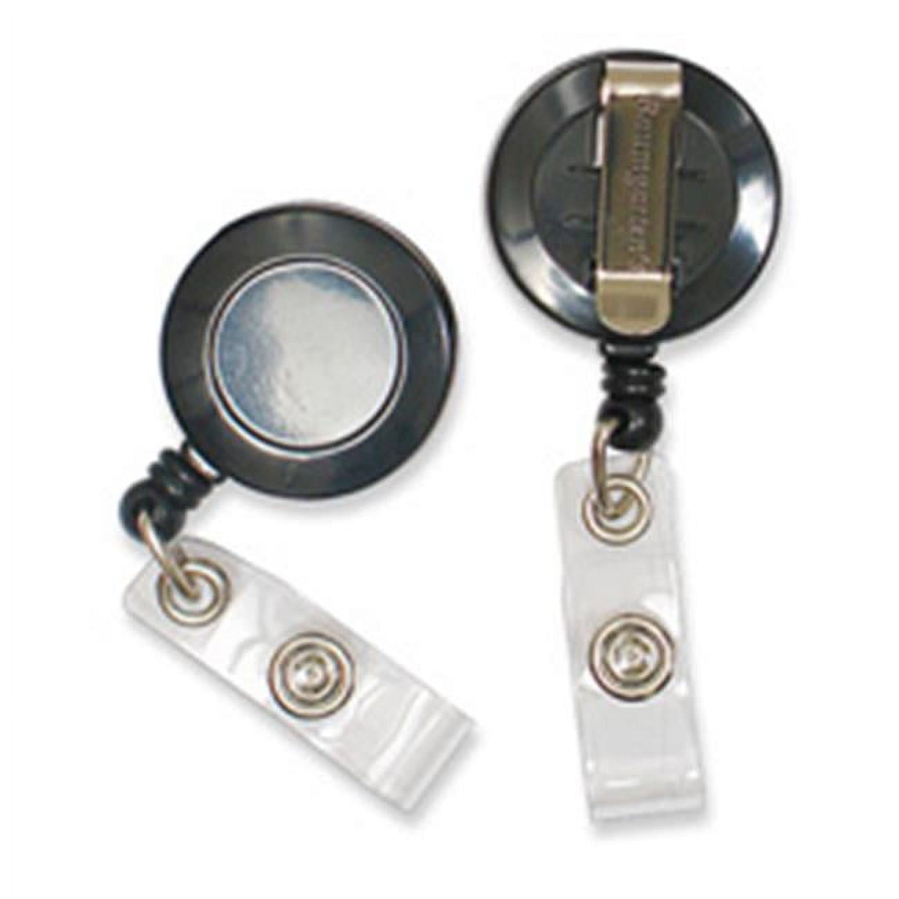 Standard Id Badge Reel Round Belt Clip Strap Grey (68820)