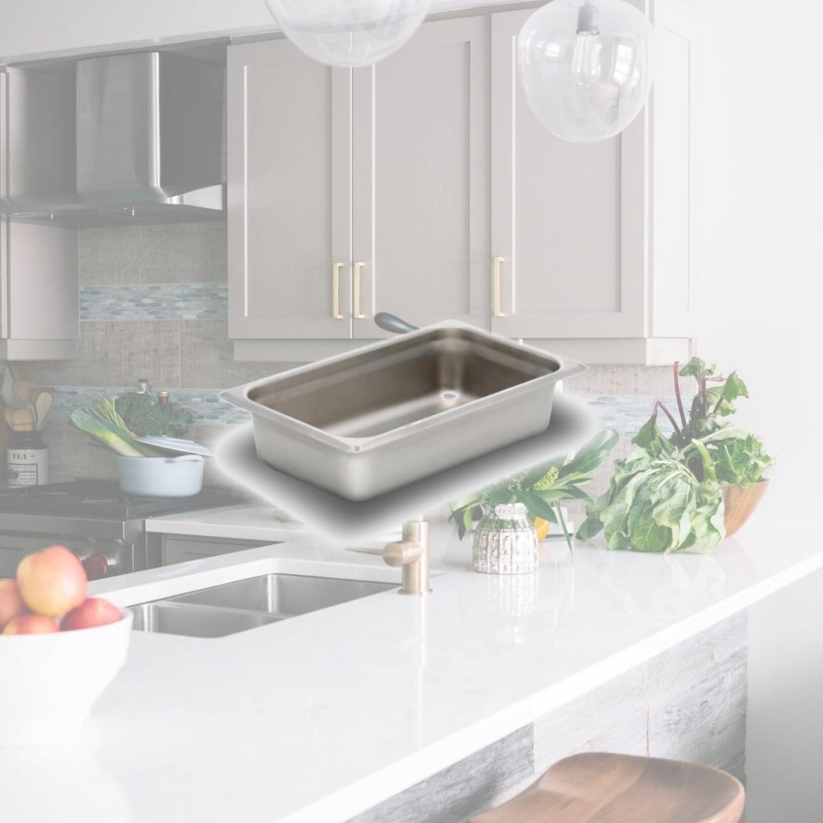 Picture of Bon Chef 12026 2 quart Stainless Steel 0.25 Size Rectangular Food Pan, 10.37 x 6.37 x 2.25 in.
