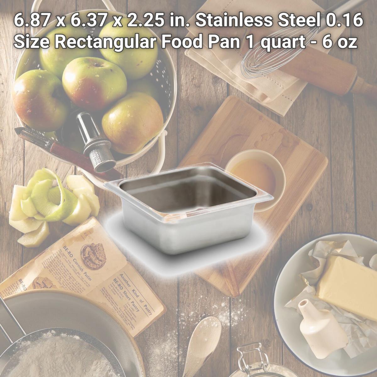Picture of Bon Chef 12027 6.87 x 6.37 x 2.25 in. Stainless Steel 0.16 Size Rectangular Food Pan, 1 quart - 6 oz