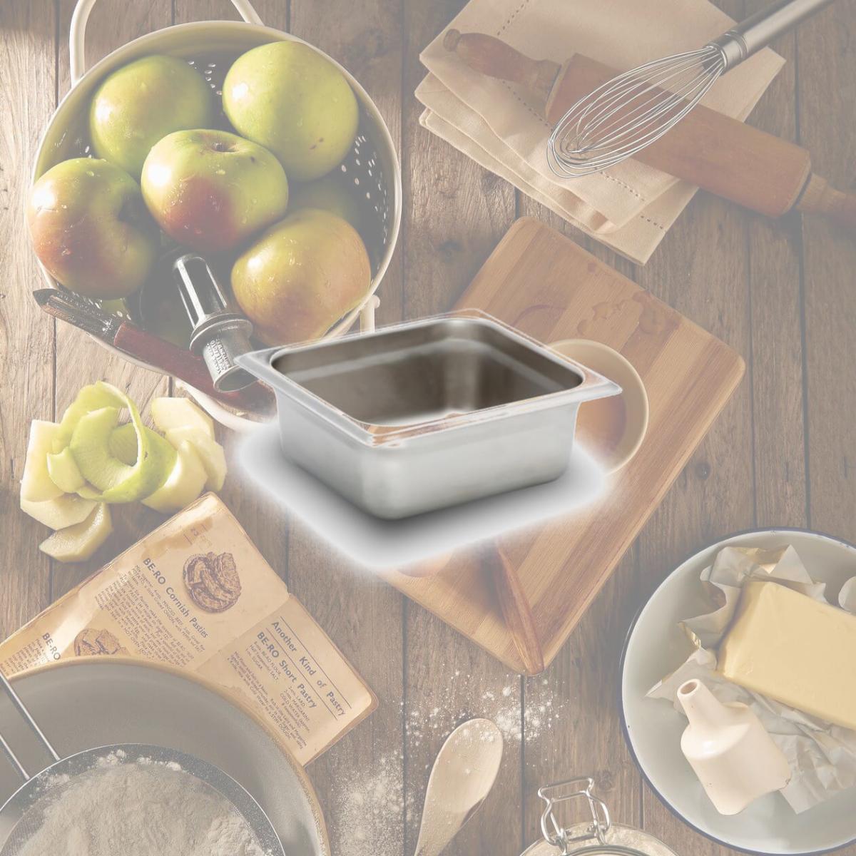 Picture of Bon Chef 12027 6.87 x 6.37 x 2.25 in. Stainless Steel 0.16 Size Rectangular Food Pan, 1 quart - 6 oz