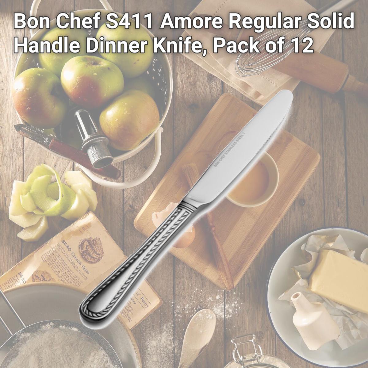 Picture of Bon Chef S411 Amore Regular Solid Handle Dinner Knife, Pack of 12
