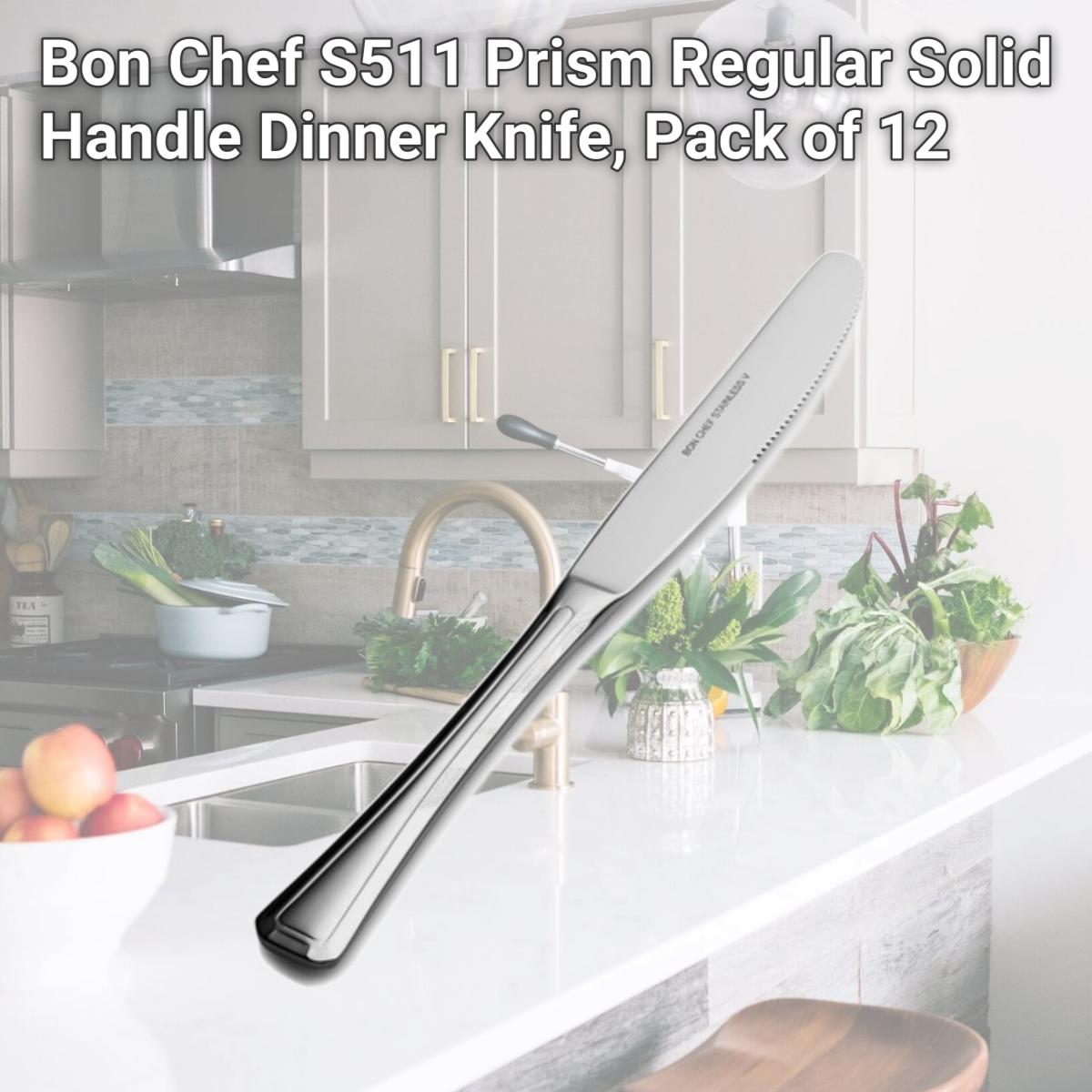 Picture of Bon Chef S511 Prism Regular Solid Handle Dinner Knife, Pack of 12