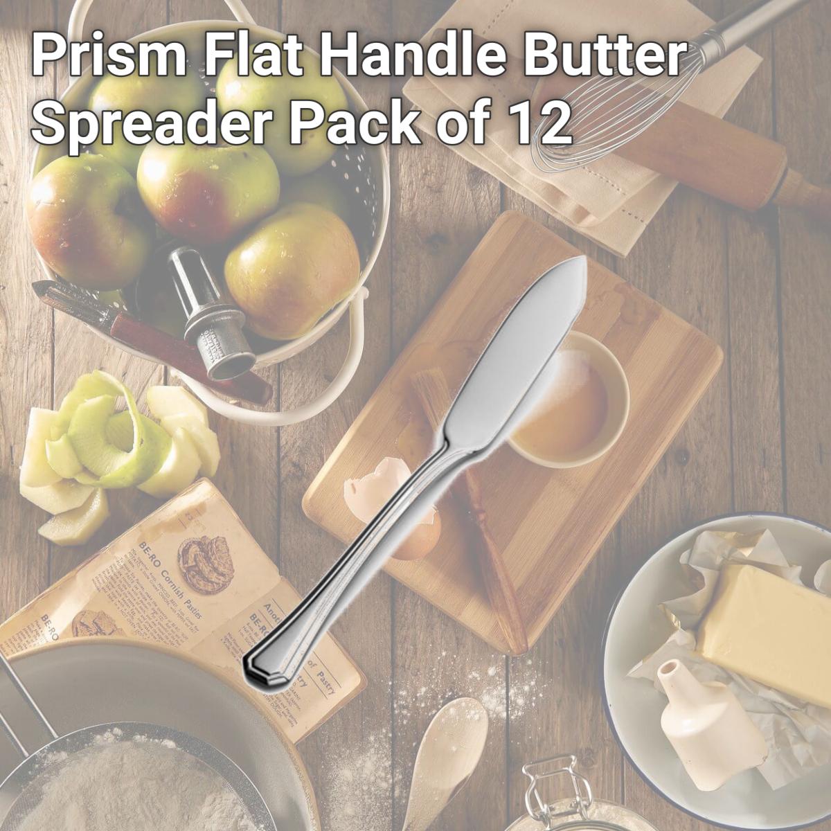 Picture of Bon Chef S513 Prism Flat Handle Butter Spreader, Pack of 12
