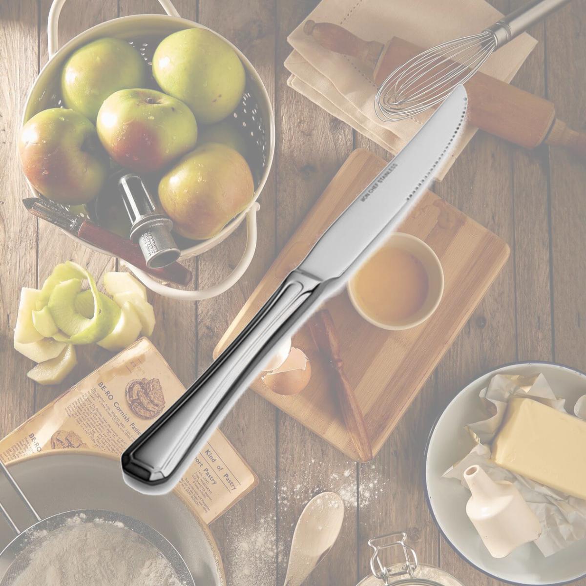 Picture of Bon Chef S515 Prism Euro Solid Handle Steak Knife, Pack of 12