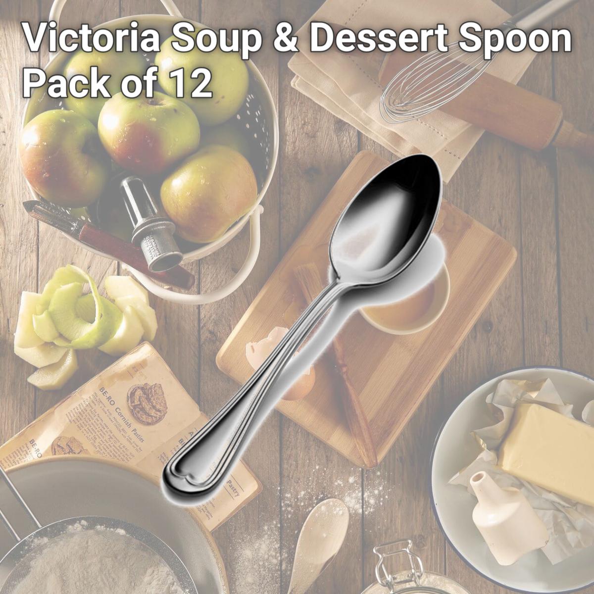 Picture of Bon Chef S603 Victoria Soup & Dessert Spoon, Pack of 12