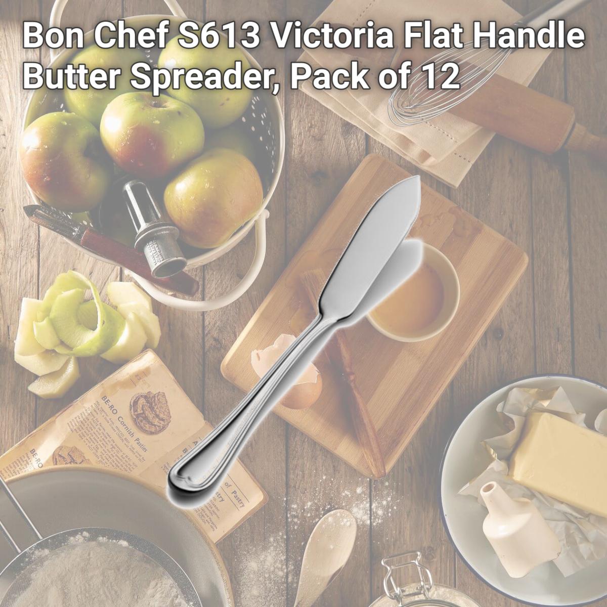 Picture of Bon Chef S613 Victoria Flat Handle Butter Spreader, Pack of 12