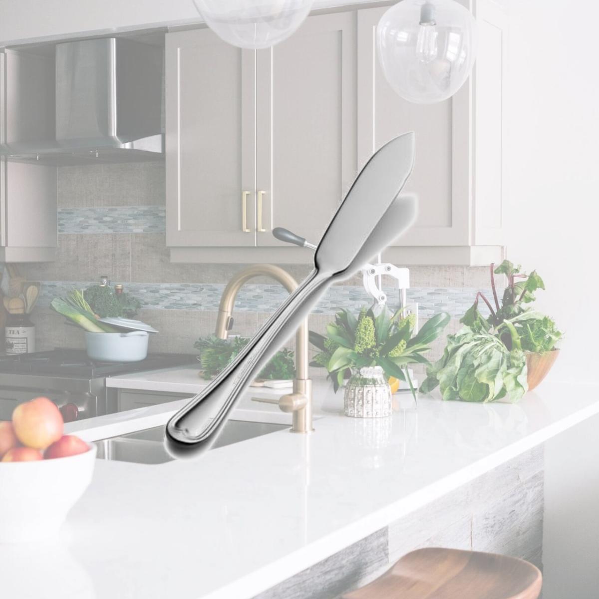 Picture of Bon Chef S613 Victoria Flat Handle Butter Spreader, Pack of 12