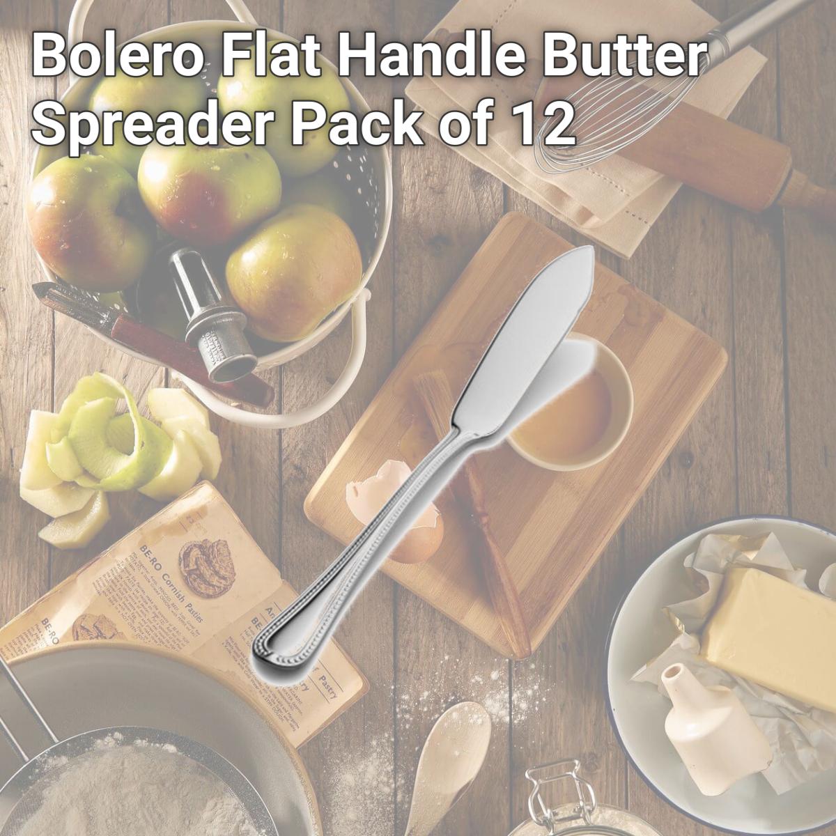 Picture of Bon Chef S713 Bolero Flat Handle Butter Spreader, Pack of 12