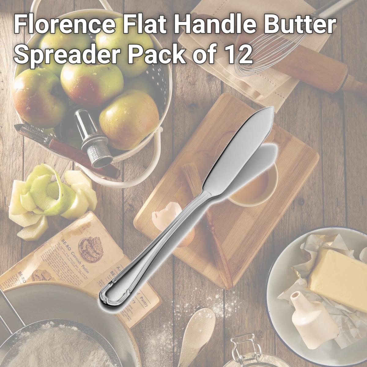 Picture of Bon Chef S813 Florence Flat Handle Butter Spreader, Pack of 12
