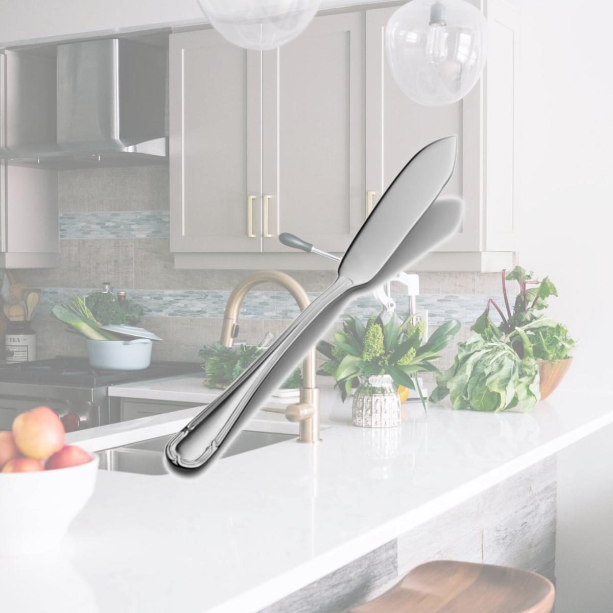 Picture of Bon Chef S813 Florence Flat Handle Butter Spreader, Pack of 12