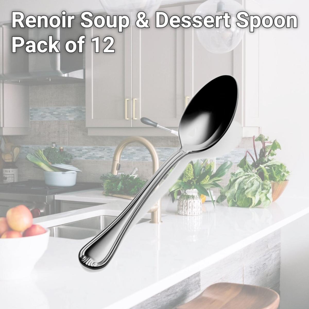 Picture of Bon Chef S903 Renoir Soup & Dessert Spoon, Pack of 12