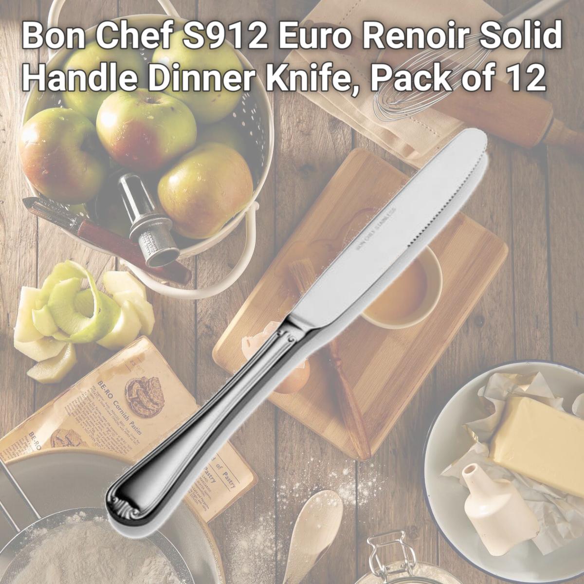 Picture of Bon Chef S912 Euro Renoir Solid Handle Dinner Knife, Pack of 12