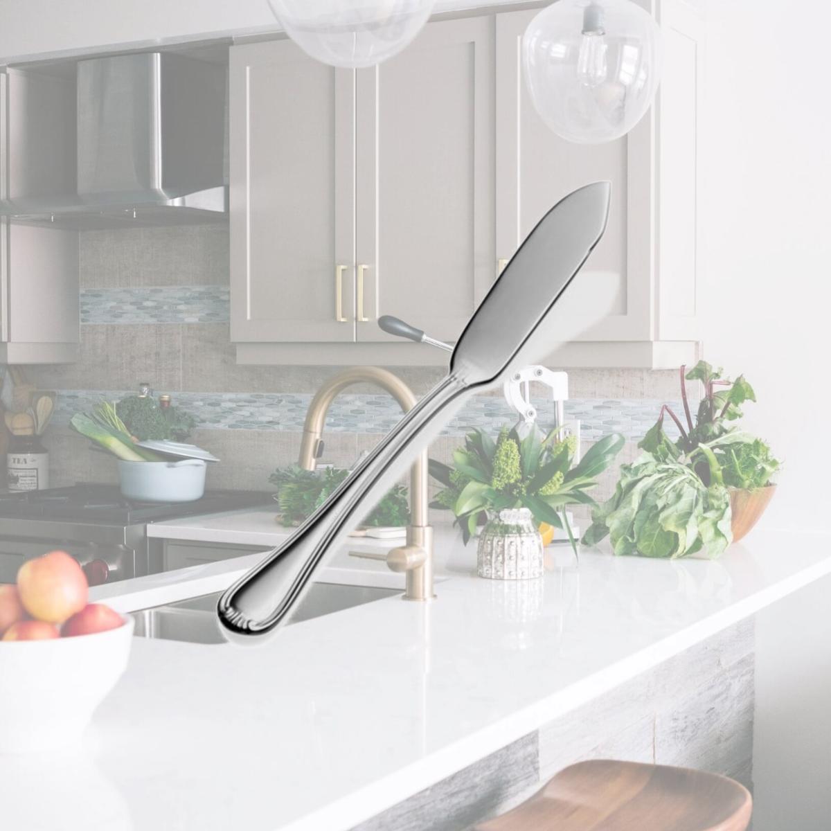 Picture of Bon Chef S913 Renoir Flat Handle Butter Spreader, Pack of 12