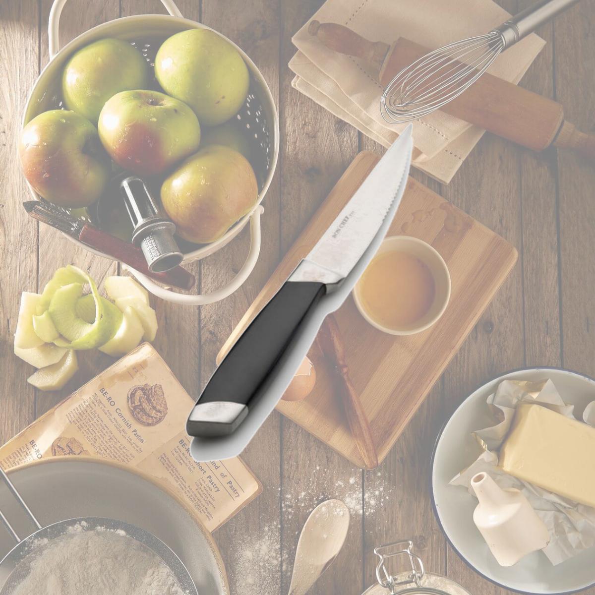 Picture of Bon Chef S936 10 in. Solid Stainless Steel Gaucho Steak Knife & 5 in. Pointed Tip Blade, Pack of 12