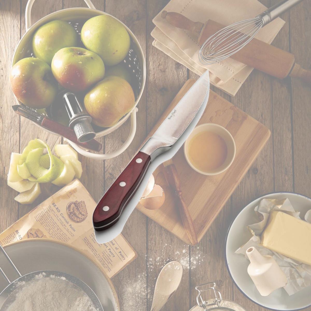 Picture of Bon Chef S939 9.75 in. Gaucho Steak Knife with Pakka Wood Handle , Pack of 12