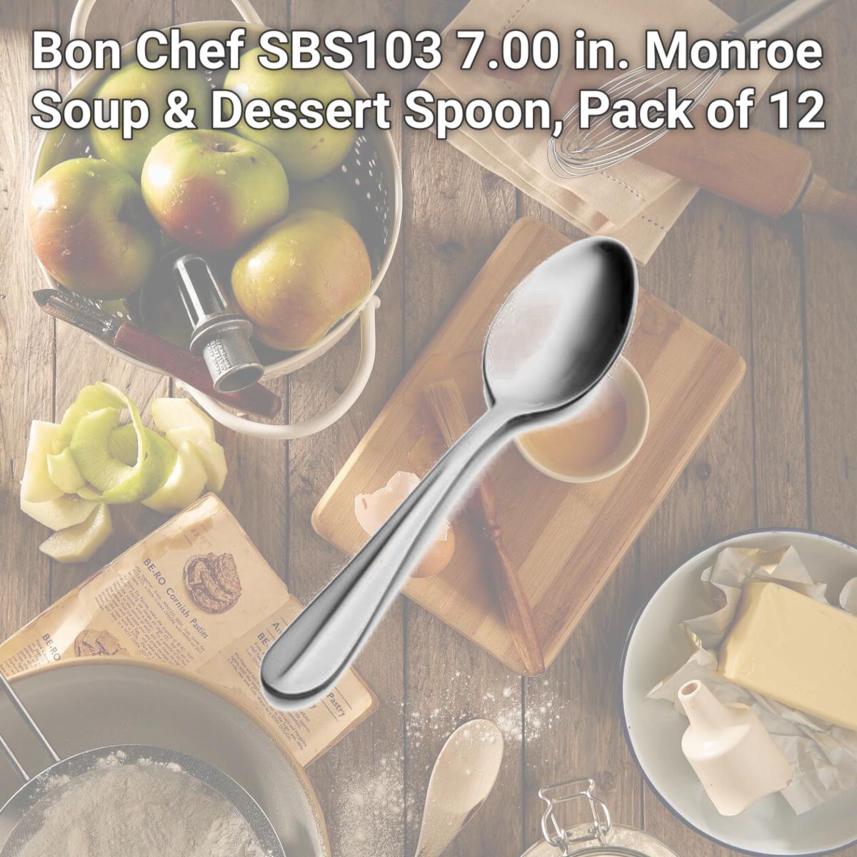 Picture of Bon Chef SBS103 7.00 in. Monroe Soup & Dessert Spoon, Pack of 12