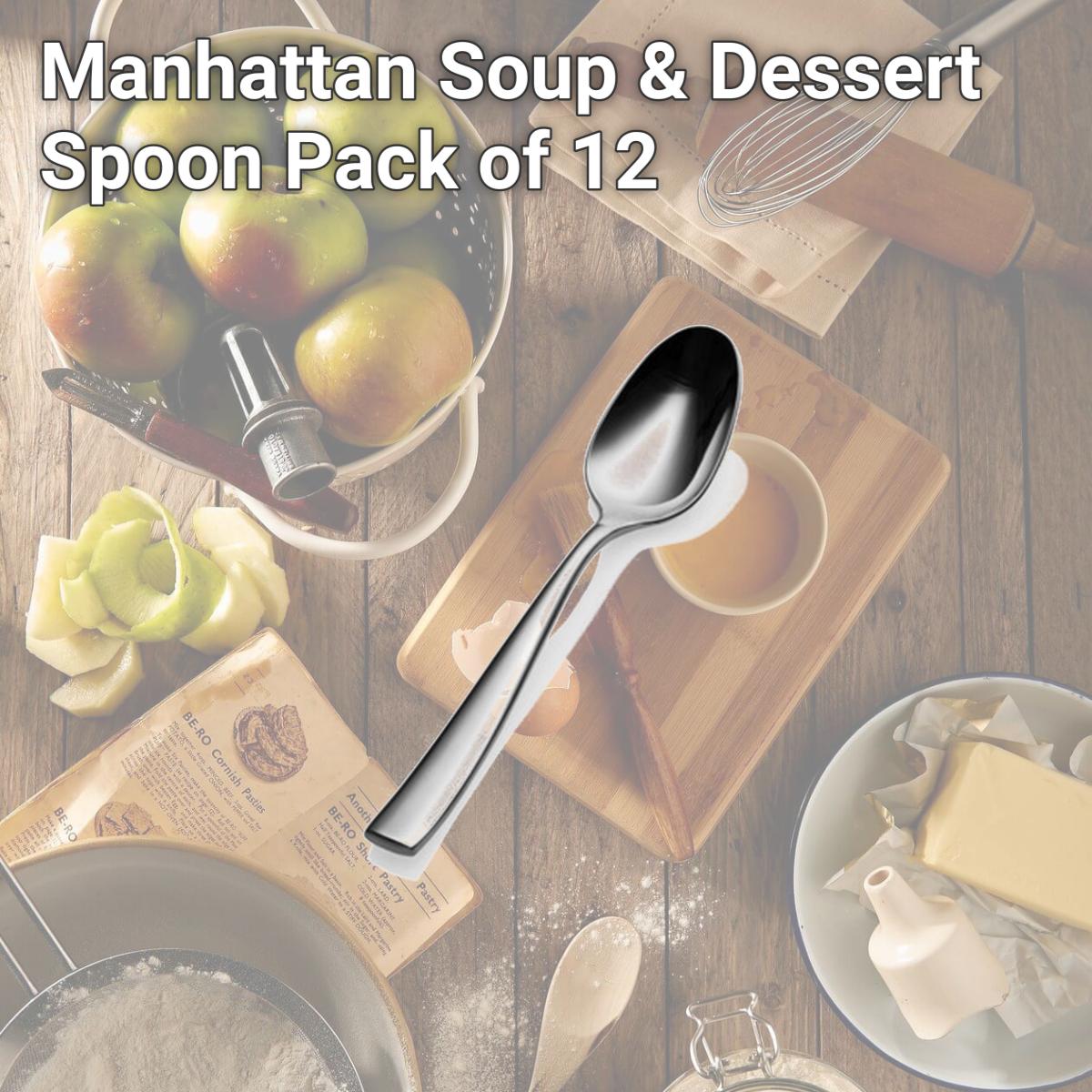 Picture of Bon Chef SBS3003 Manhattan Soup & Dessert Spoon, Pack of 12