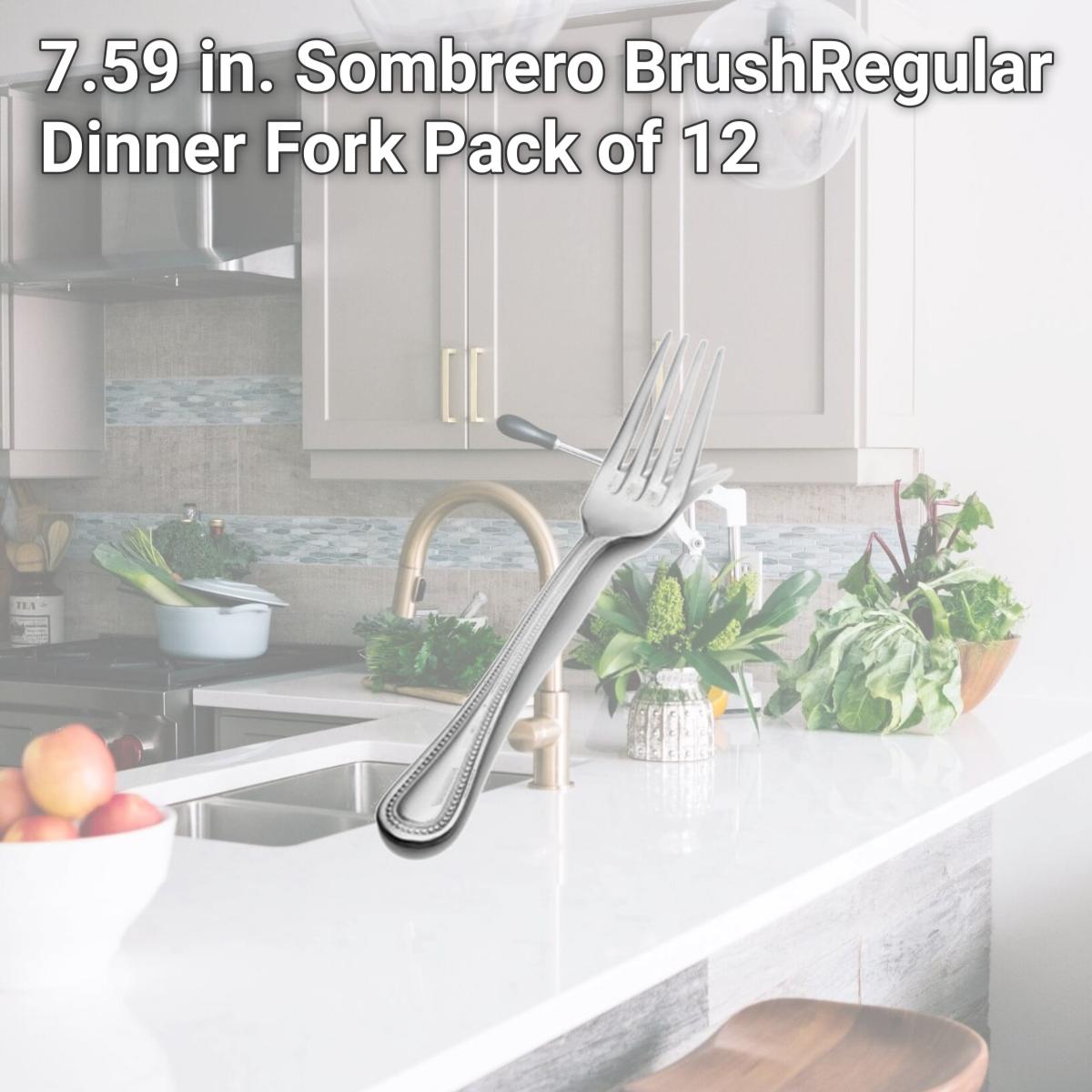 Picture of Bon Chef SBS3305 7.59 in. Sombrero BrushRegular Dinner Fork, Pack of 12
