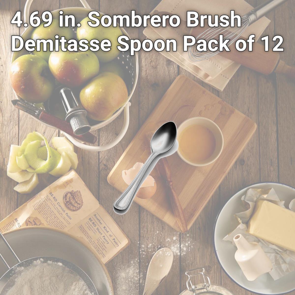 Picture of Bon Chef SBS3316 4.69 in. Sombrero Brush Demitasse Spoon, Pack of 12