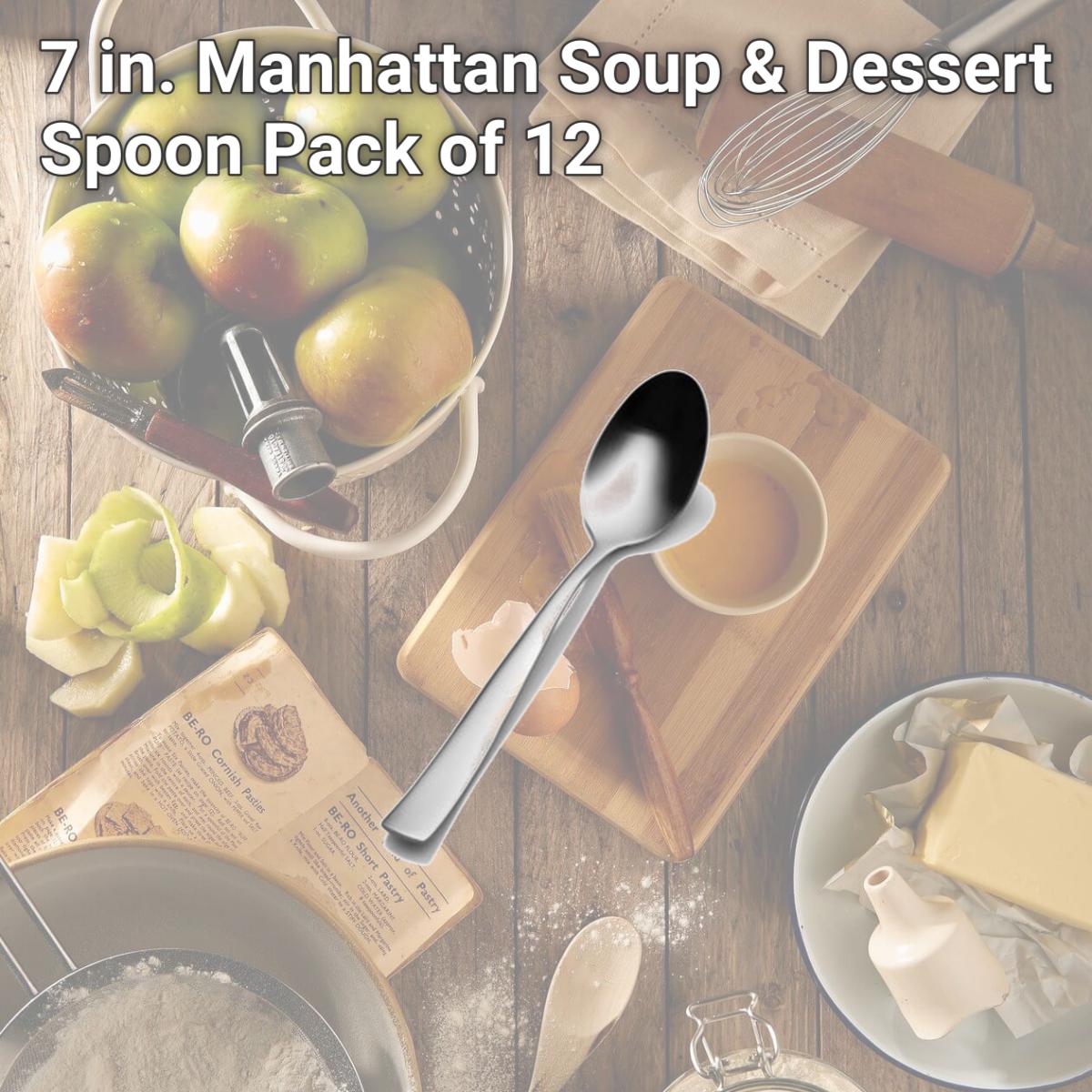 Picture of Bon Chef SBS5103 7 in. Manhattan Soup & Dessert Spoon, Pack of 12