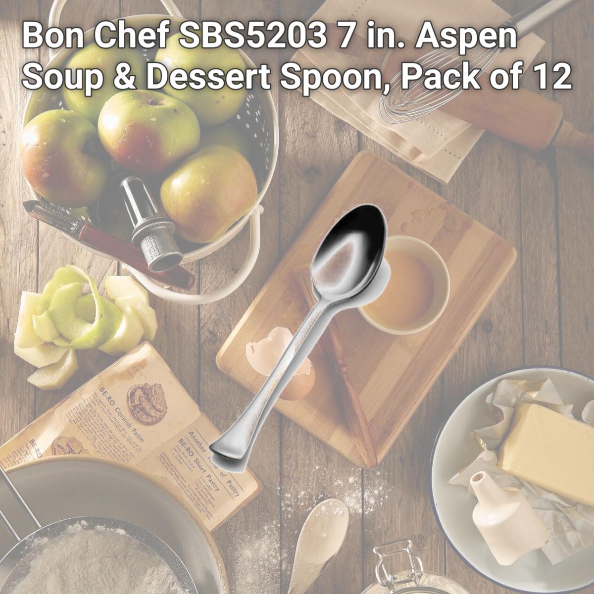 Picture of Bon Chef SBS5203 7 in. Aspen Soup & Dessert Spoon, Pack of 12