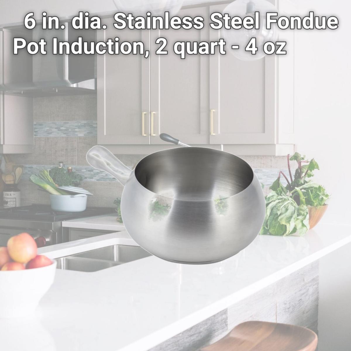 Picture of Bon Chef 5050SS 6 in. dia. Stainless Steel Fondue Pot Induction, 2 quart - 4 oz