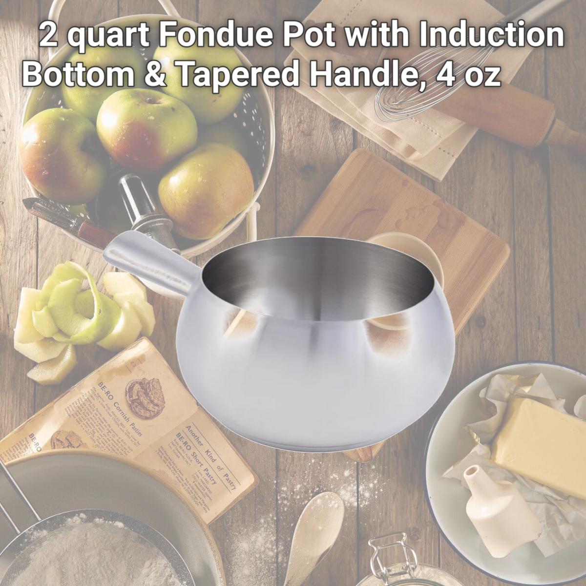 Picture of Bon Chef 5150SS 2 quart Fondue Pot with Induction Bottom & Tapered Handle, 4 oz