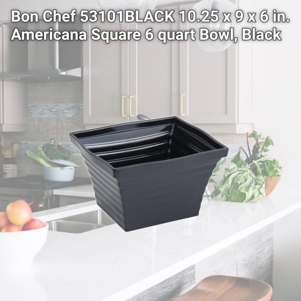 Picture of Bon Chef 53101BLACK 10.25 x 9 x 6 in. Americana Square 6 quart Bowl, Black