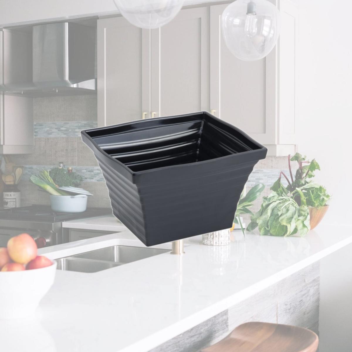 Picture of Bon Chef 53101BLACK 10.25 x 9 x 6 in. Americana Square 6 quart Bowl, Black