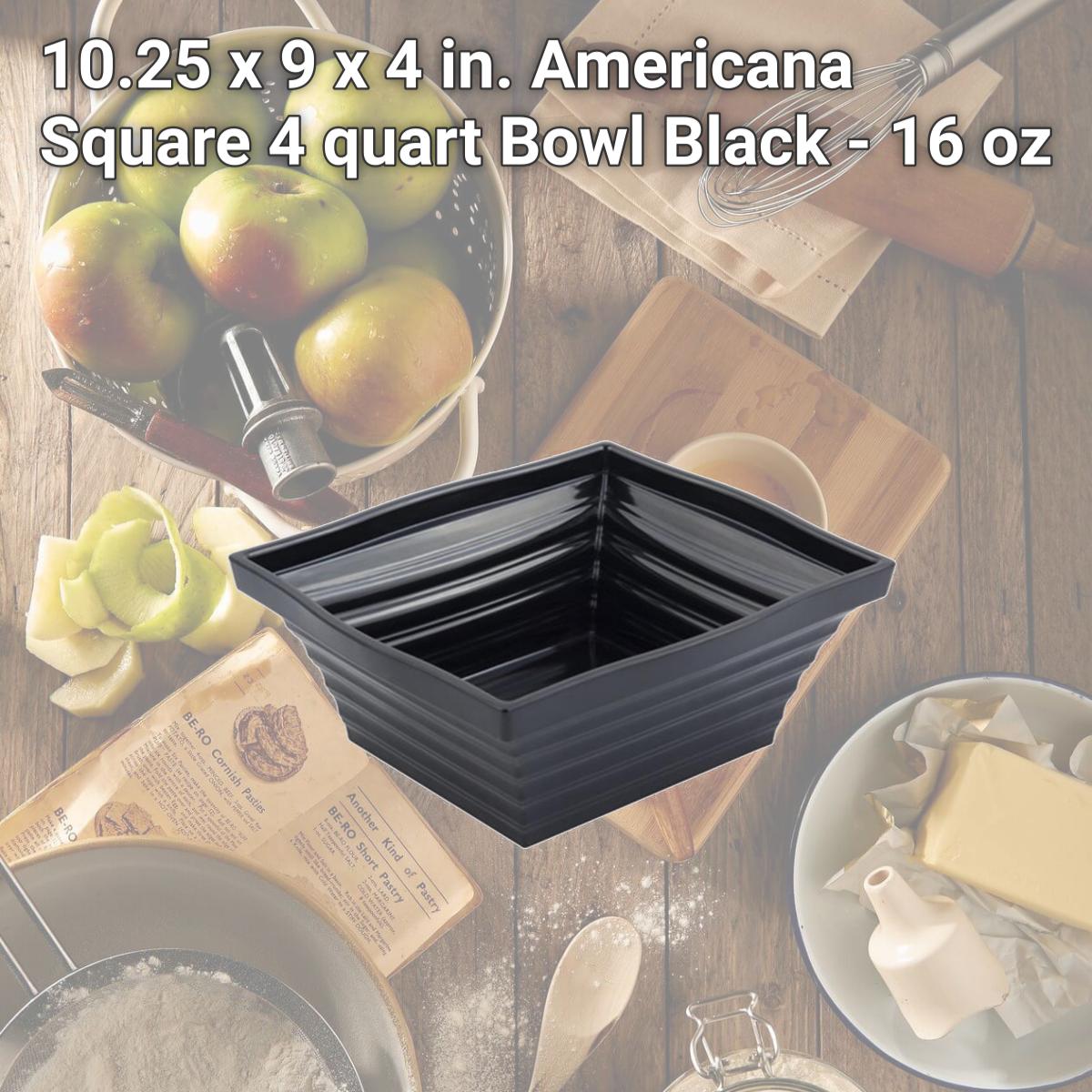 Picture of Bon Chef 53102BLACK 10.25 x 9 x 4 in. Americana Square 4 quart Bowl, Black - 16 oz