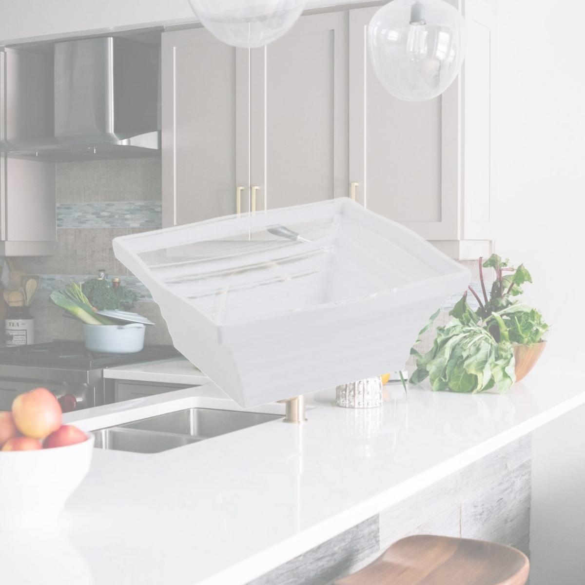 Picture of Bon Chef 53102WHITE 10.25 x 9 x 4 in. Americana Square 4 quart Bowl, White - 16 oz