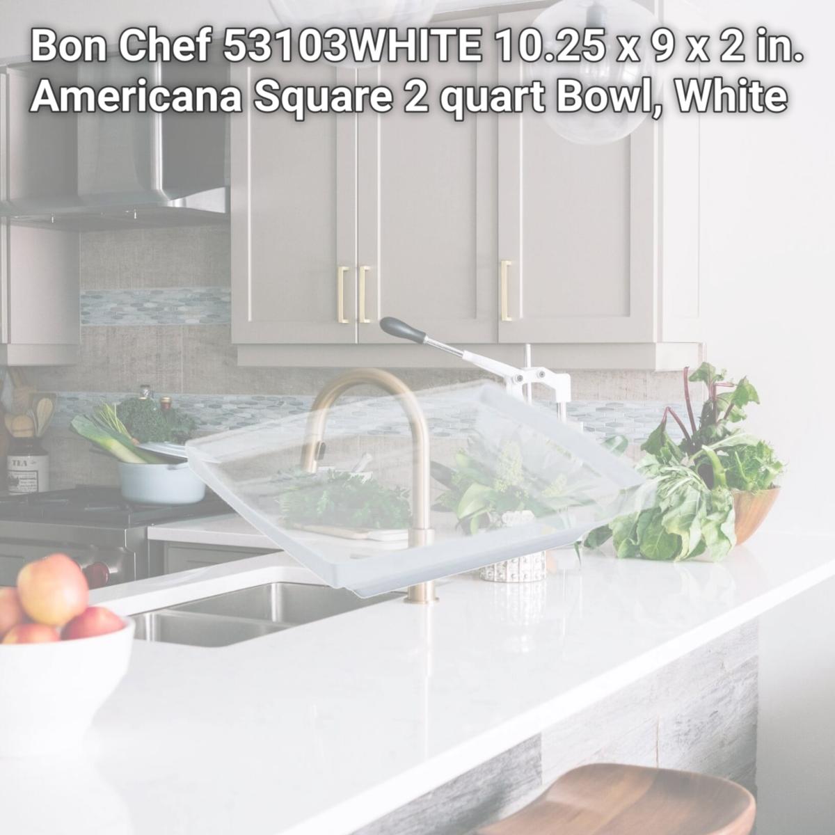 Picture of Bon Chef 53103WHITE 10.25 x 9 x 2 in. Americana Square 2 quart Bowl, White