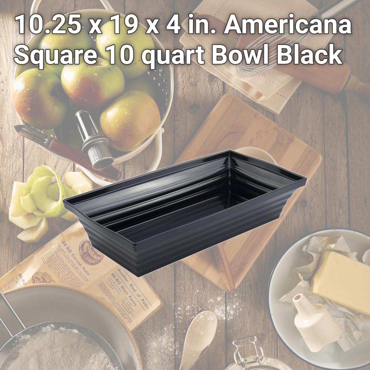 Picture of Bon Chef 53105BLACK 10.25 x 19 x 4 in. Americana Square 10 quart Bowl, Black
