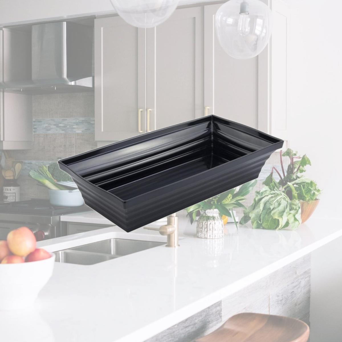 Picture of Bon Chef 53105BLACK 10.25 x 19 x 4 in. Americana Square 10 quart Bowl, Black